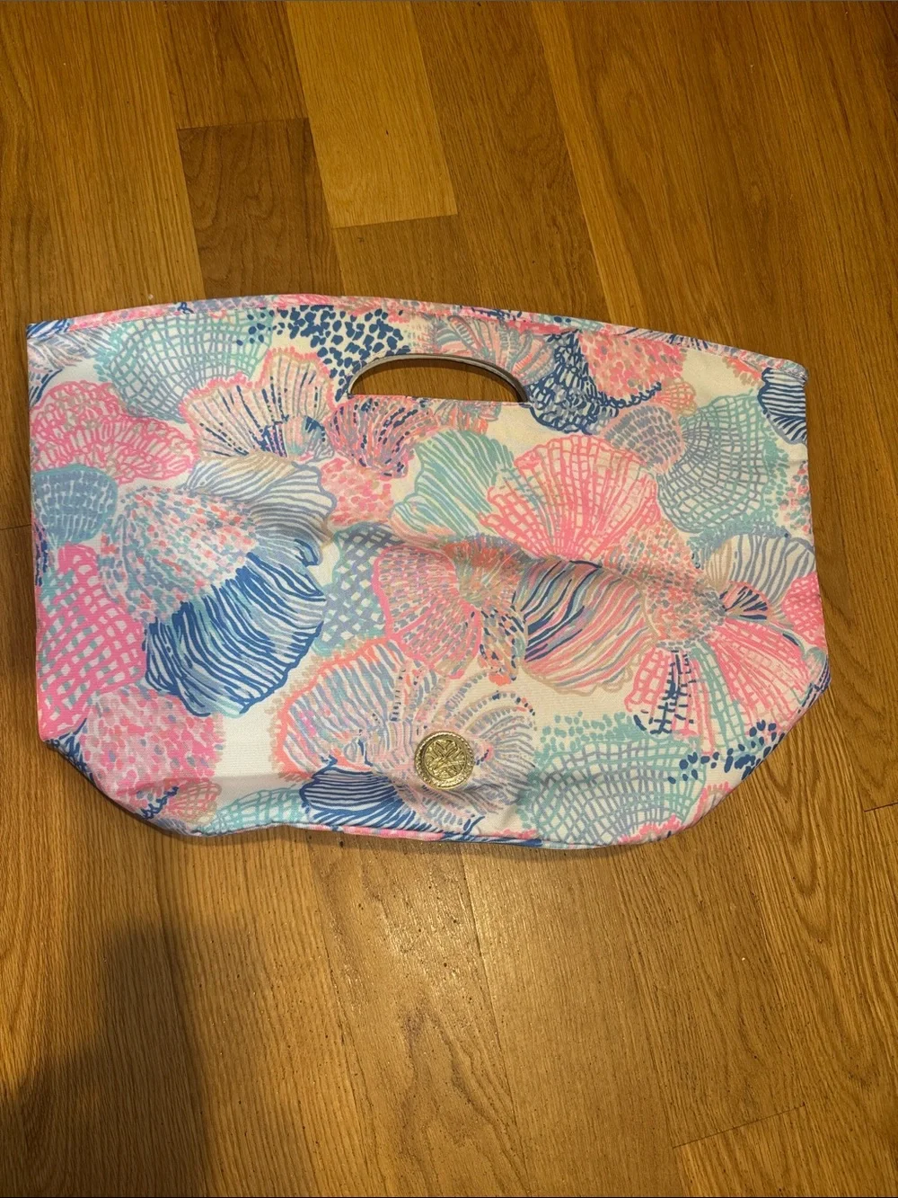 Lilly Pulitzer Pink, Aqua & Navy Seashell Print Cooler Tote